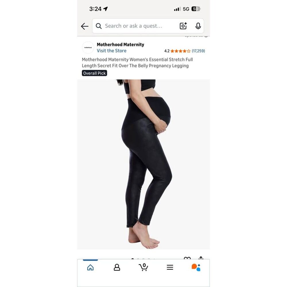 New Motherhood Full Stretch Leggings Size XL - Picture 2 of 8